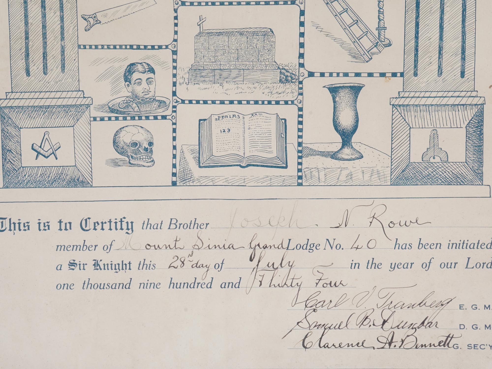 GROUP OF AMERICAN MASONIC AND PATRIOTIC DOCUMENTS PIC-6